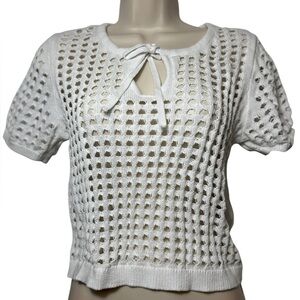DKNY JEANS Women’s Size Small White Knit Sweater pull over